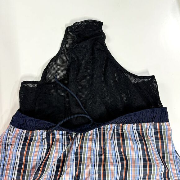 Michael Kors Mens Size M Swim Plaid Trunks Blue Mesh Liner Elastic Waist Preppy - Picture 7 of 7